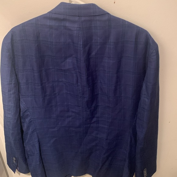 Stunning Blue Patterned Bespoke Mascoangelo Suit Blazer Custom Tailored 48 R - Picture 6 of 9